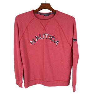 Nautica Crewneck Sweater Men's XL Embroidered Logo Red